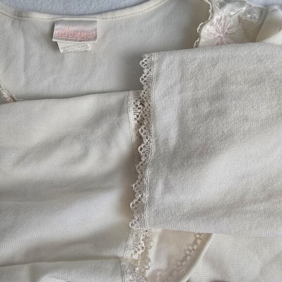 Adonna JC Penny’s Ivory Nylon Poly Blend Midi Nightgown Large Prairie Cottage - Picture 6 of 9